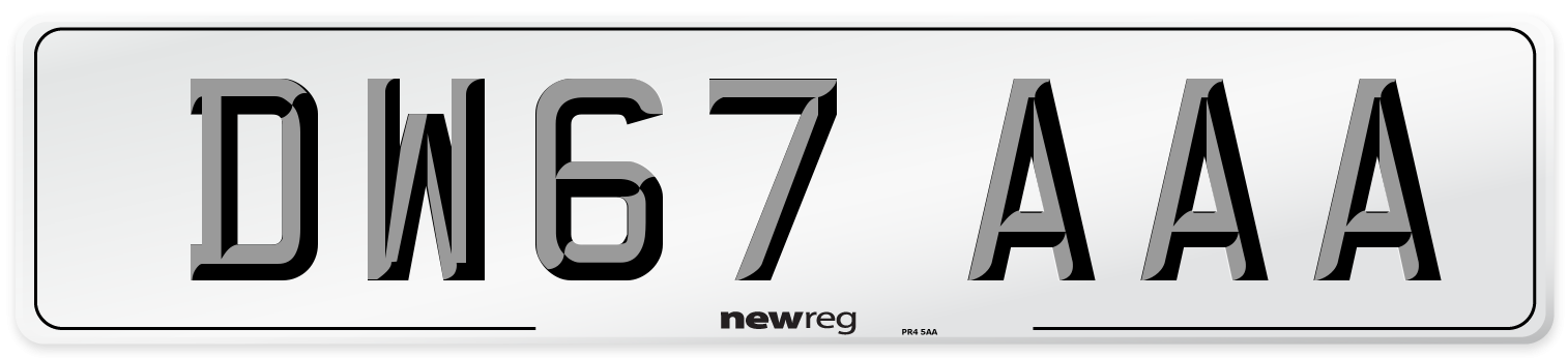 DW67 AAA Number Plate from New Reg
